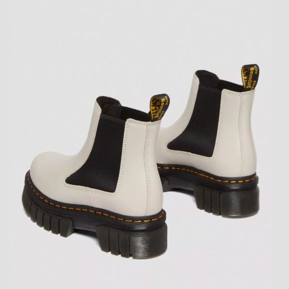 DR. MARTENS AUDRICK NAPPA LEATHER PLATFORM CHELSEA BOOTS in Cobble Stone Grey - Picture 6 of 6
